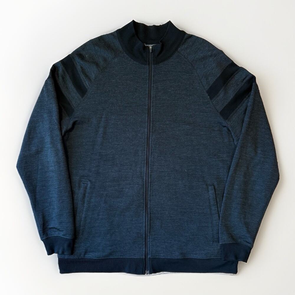 Ibex Latitude Sweater XL Black Gray Full Zip Merino Wool Jacket Made in USA